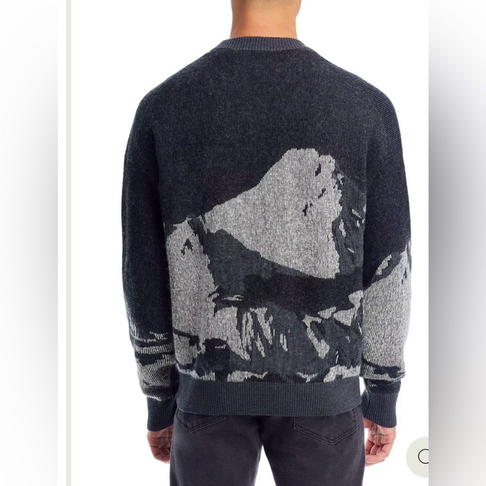 HUGO BOSS Wool-blend Oversize Fit Sweater Seasonal Jacquard In black & dark grey - Picture 9 of 10